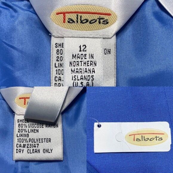 Talbots Skirts Women’s 12 Linen Blend Straight High Waisted Blue Pencil Style - Picture 7 of 7